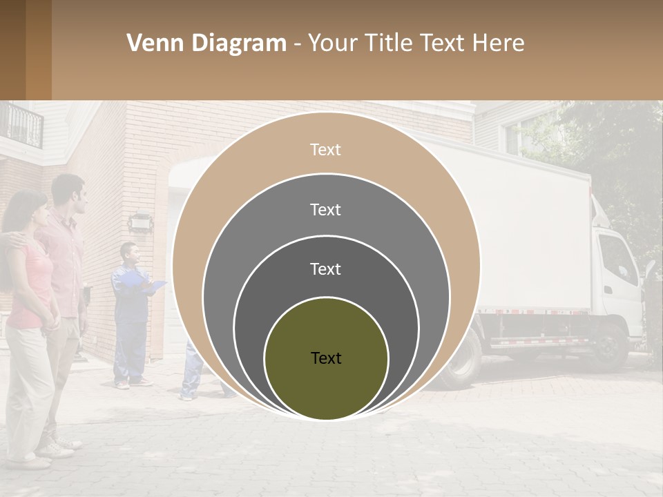 A Group Of People Unloading Boxes From A Moving Truck PowerPoint Template