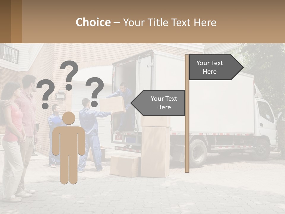 A Group Of People Unloading Boxes From A Moving Truck PowerPoint Template