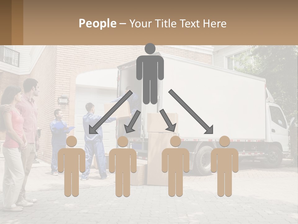 A Group Of People Unloading Boxes From A Moving Truck PowerPoint Template