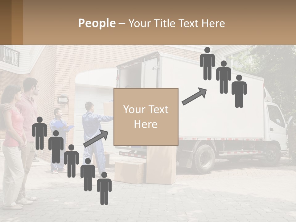 A Group Of People Unloading Boxes From A Moving Truck PowerPoint Template