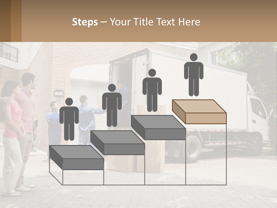 A Group Of People Unloading Boxes From A Moving Truck PowerPoint Template
