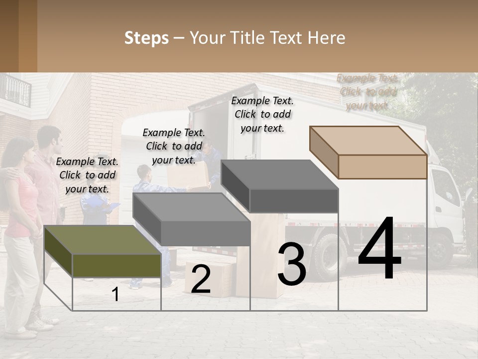 A Group Of People Unloading Boxes From A Moving Truck PowerPoint Template