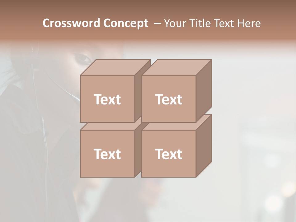 A Woman With A Headset On Is Looking At The Camera PowerPoint Template