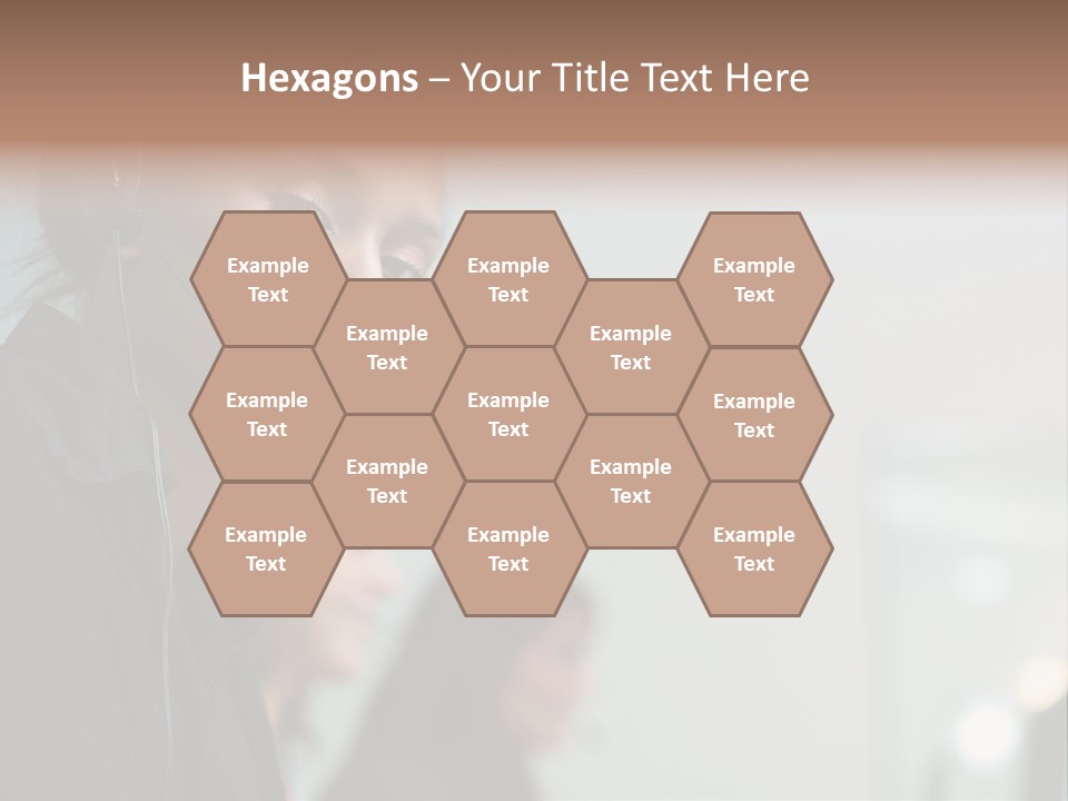 A Woman With A Headset On Is Looking At The Camera PowerPoint Template