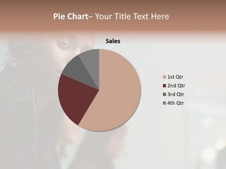 A Woman With A Headset On Is Looking At The Camera PowerPoint Template