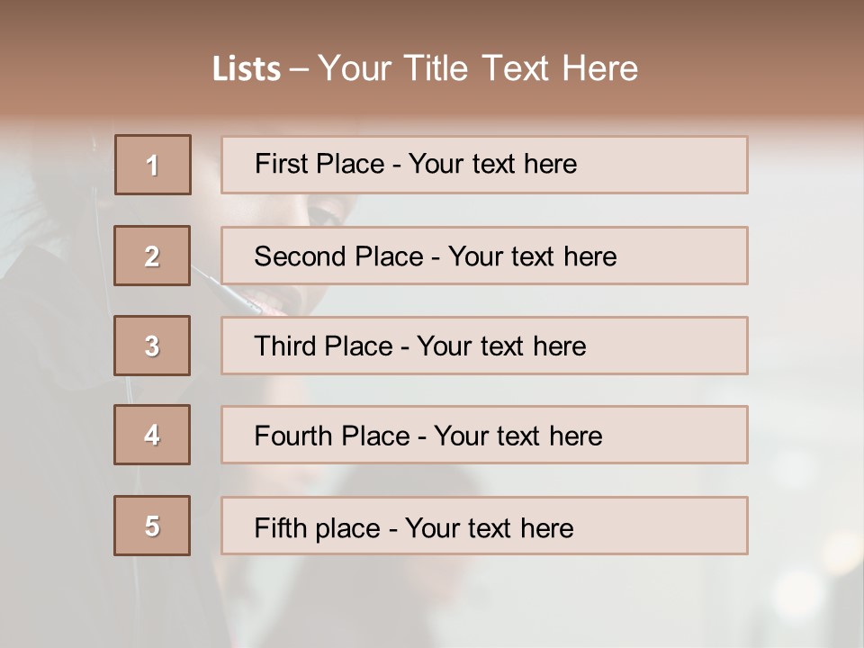 A Woman With A Headset On Is Looking At The Camera PowerPoint Template
