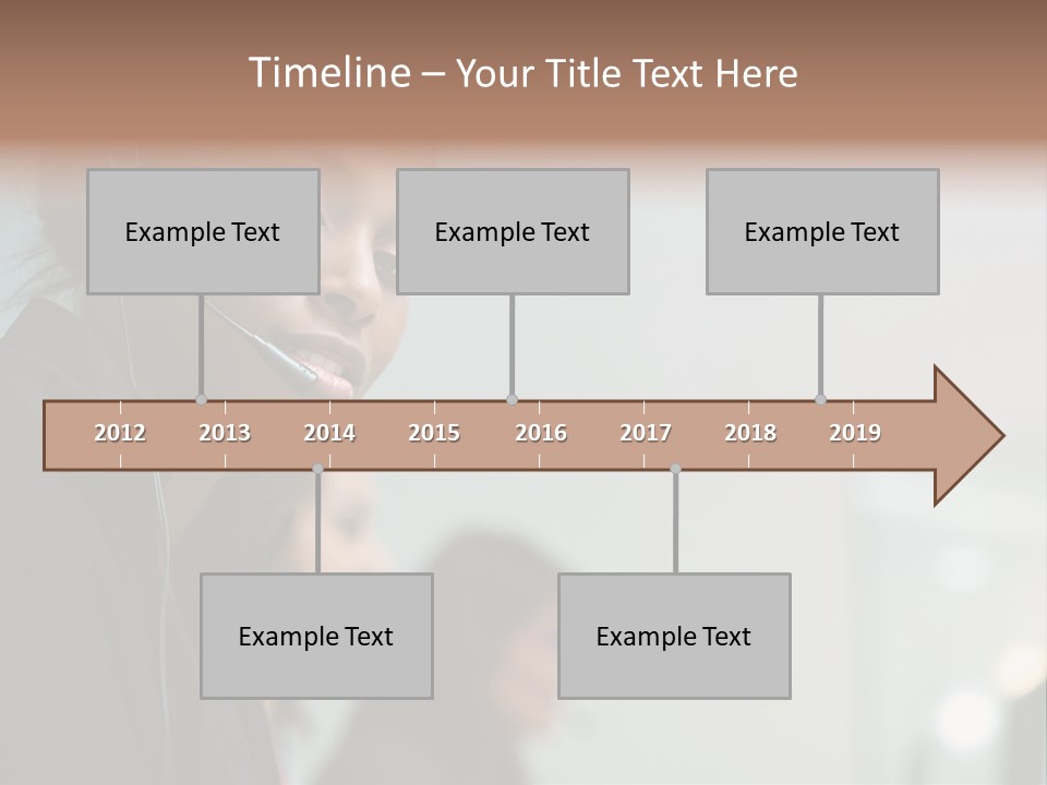 A Woman With A Headset On Is Looking At The Camera PowerPoint Template