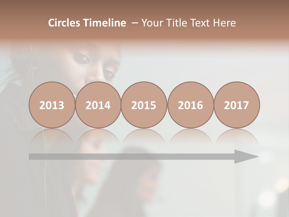 A Woman With A Headset On Is Looking At The Camera PowerPoint Template