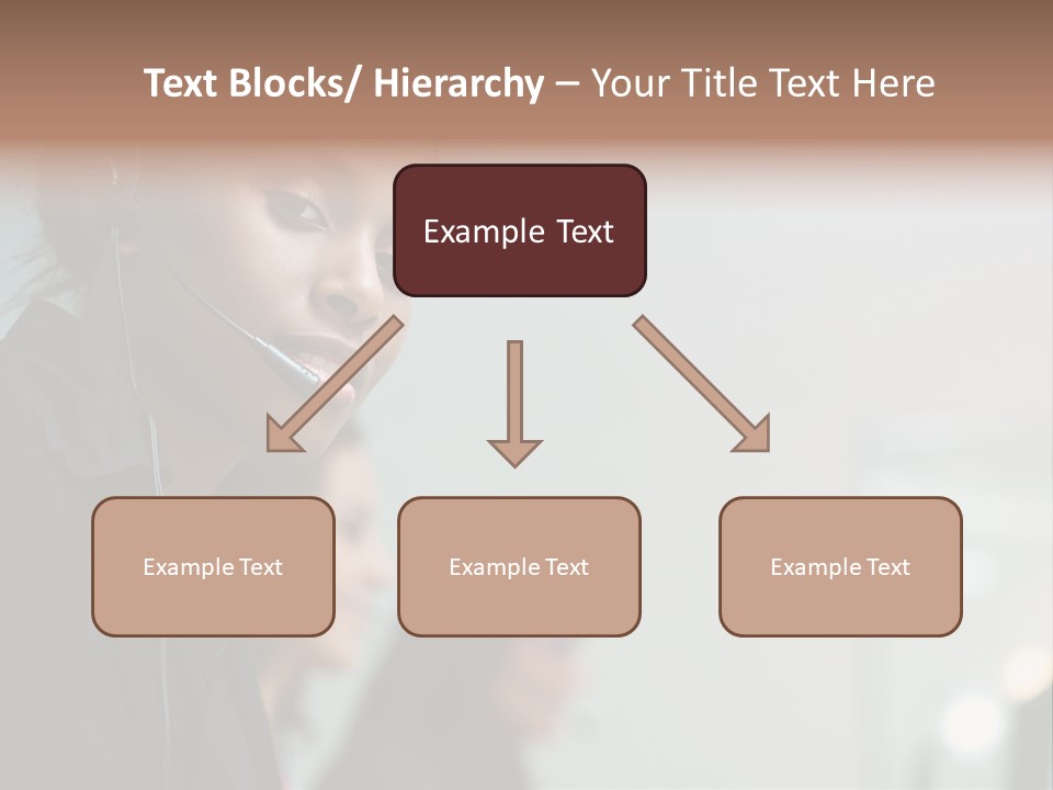 A Woman With A Headset On Is Looking At The Camera PowerPoint Template