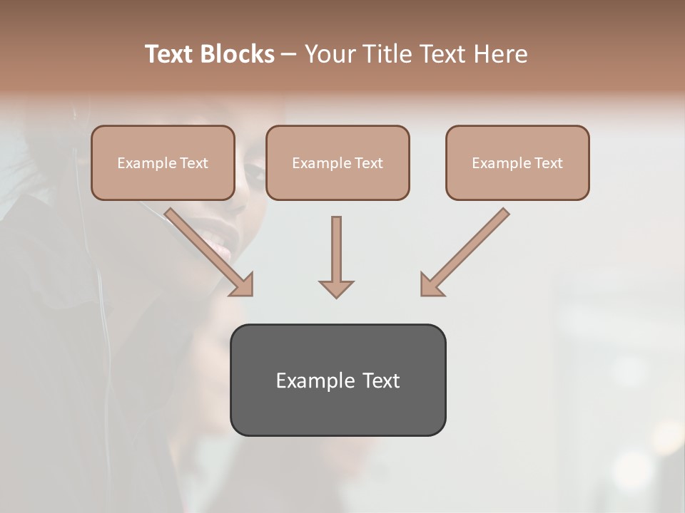 A Woman With A Headset On Is Looking At The Camera PowerPoint Template
