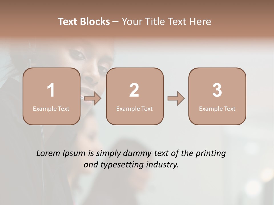 A Woman With A Headset On Is Looking At The Camera PowerPoint Template