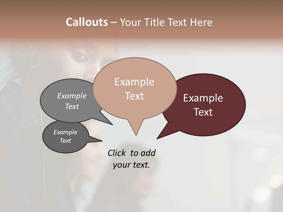 A Woman With A Headset On Is Looking At The Camera PowerPoint Template