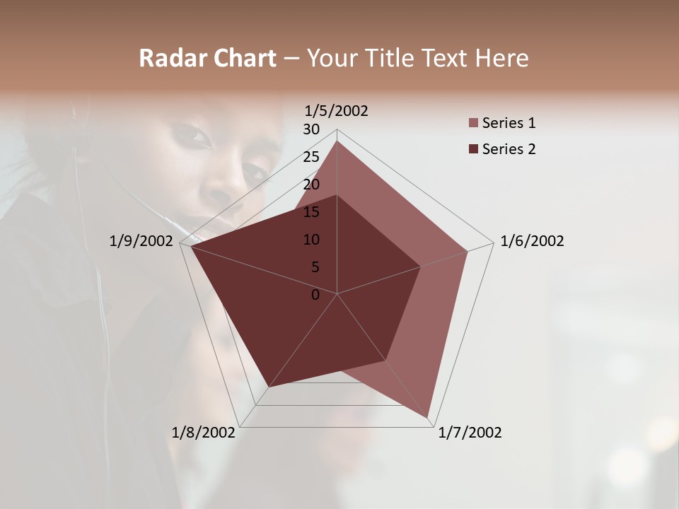 A Woman With A Headset On Is Looking At The Camera PowerPoint Template