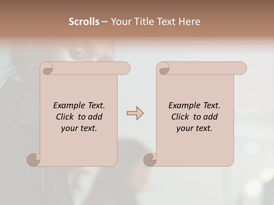 A Woman With A Headset On Is Looking At The Camera PowerPoint Template