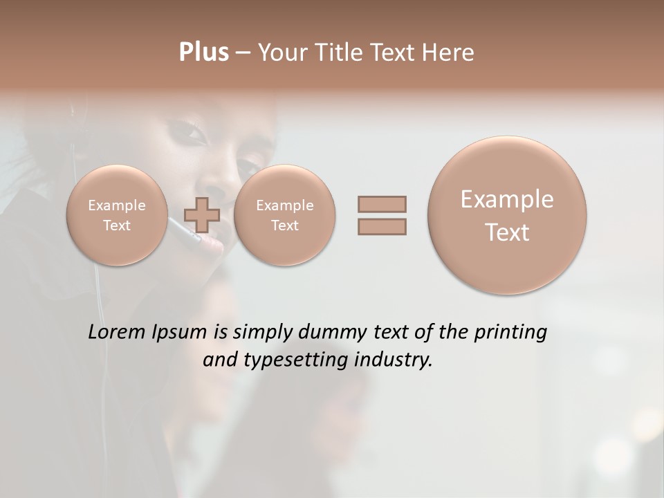A Woman With A Headset On Is Looking At The Camera PowerPoint Template