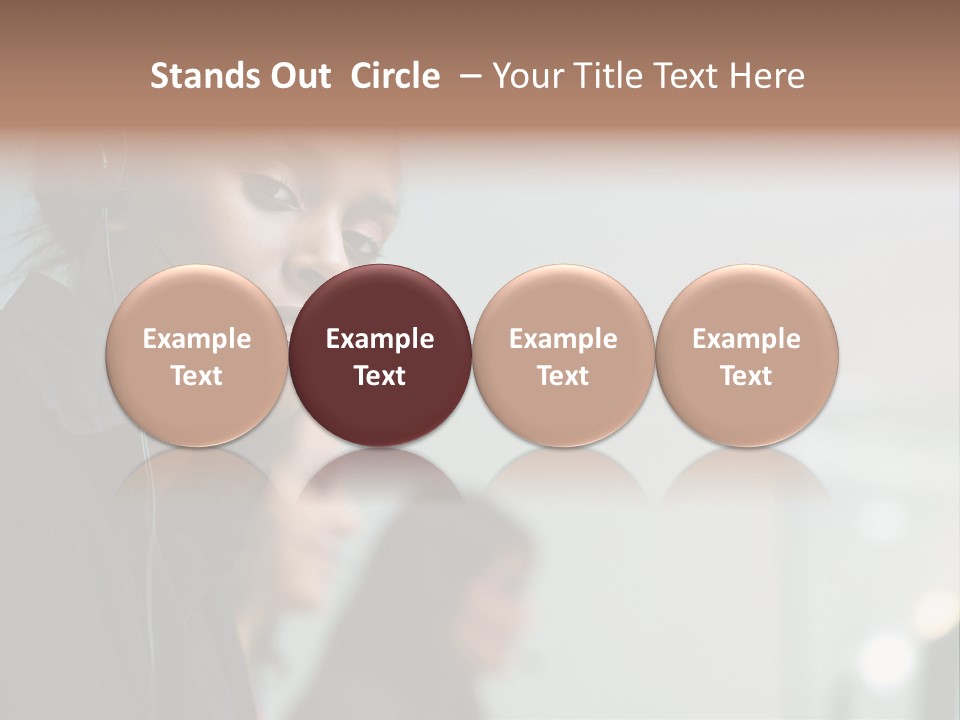 A Woman With A Headset On Is Looking At The Camera PowerPoint Template