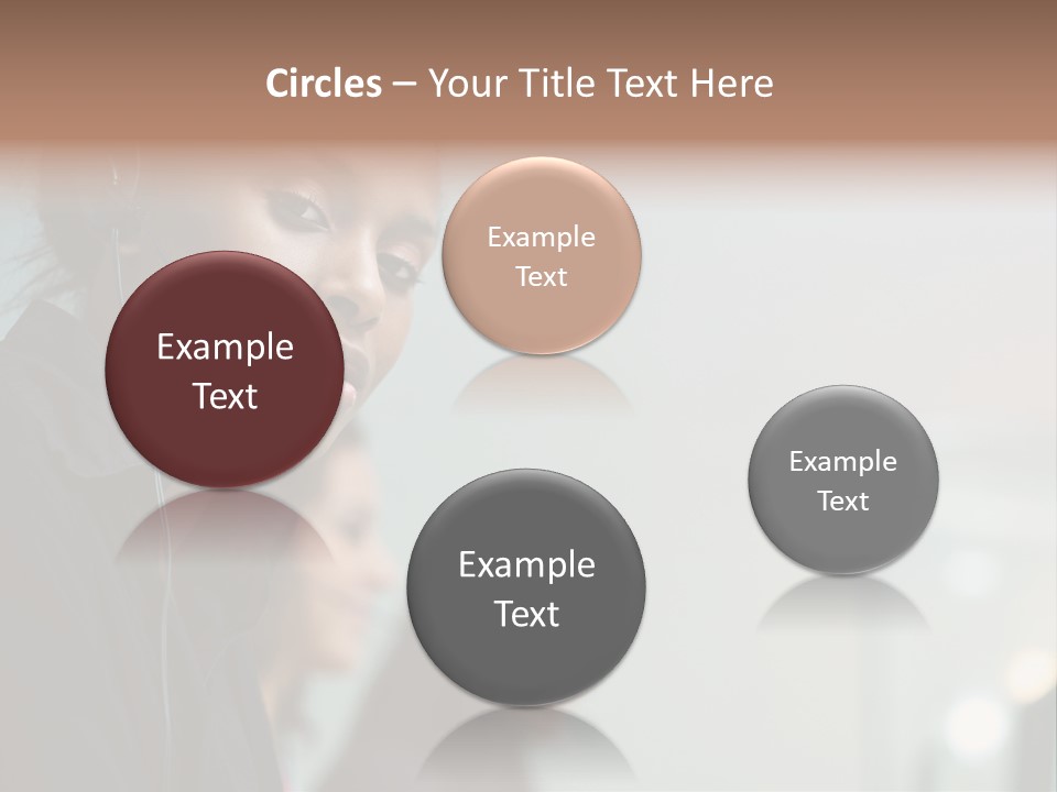 A Woman With A Headset On Is Looking At The Camera PowerPoint Template