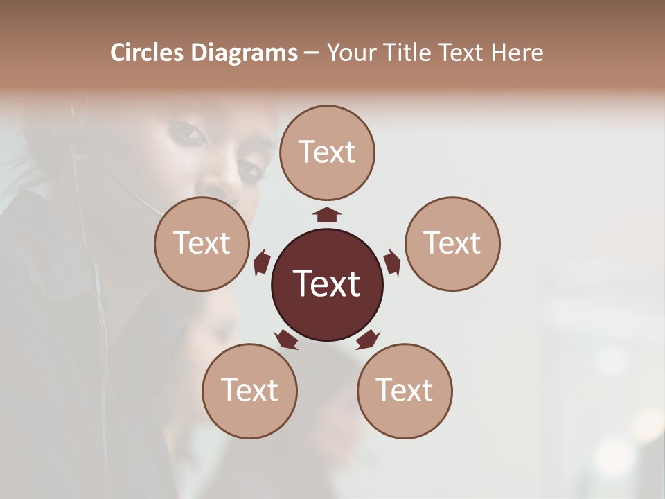 A Woman With A Headset On Is Looking At The Camera PowerPoint Template