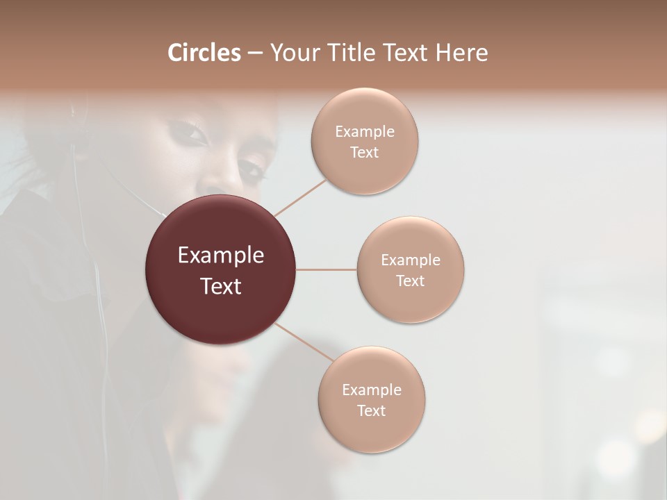 A Woman With A Headset On Is Looking At The Camera PowerPoint Template