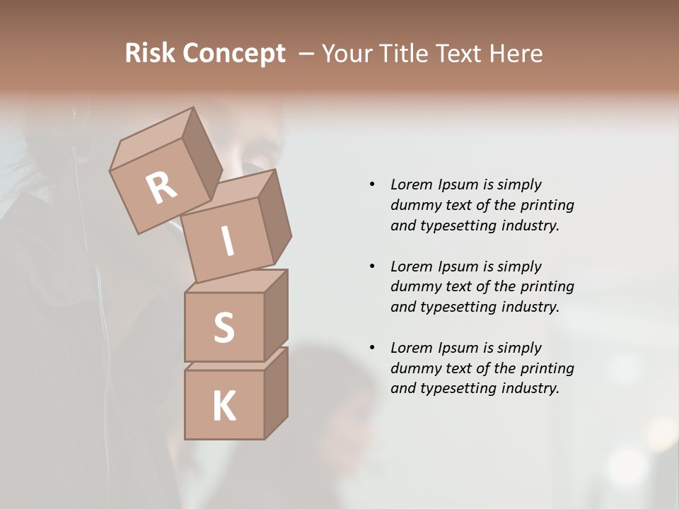 A Woman With A Headset On Is Looking At The Camera PowerPoint Template