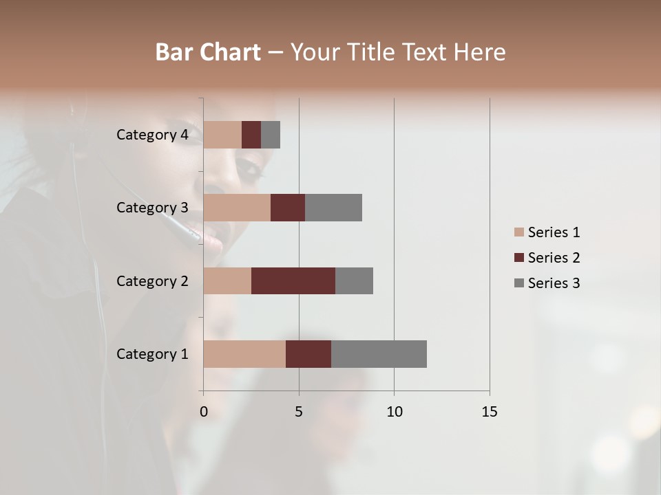 A Woman With A Headset On Is Looking At The Camera PowerPoint Template