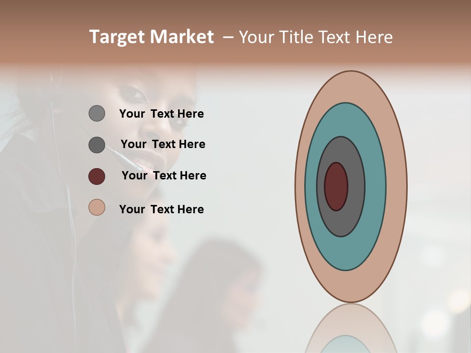 A Woman With A Headset On Is Looking At The Camera PowerPoint Template