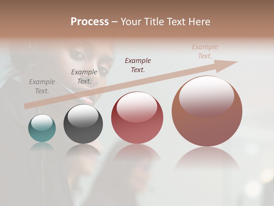 A Woman With A Headset On Is Looking At The Camera PowerPoint Template