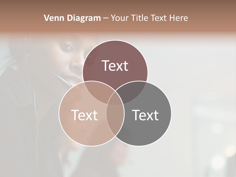 A Woman With A Headset On Is Looking At The Camera PowerPoint Template