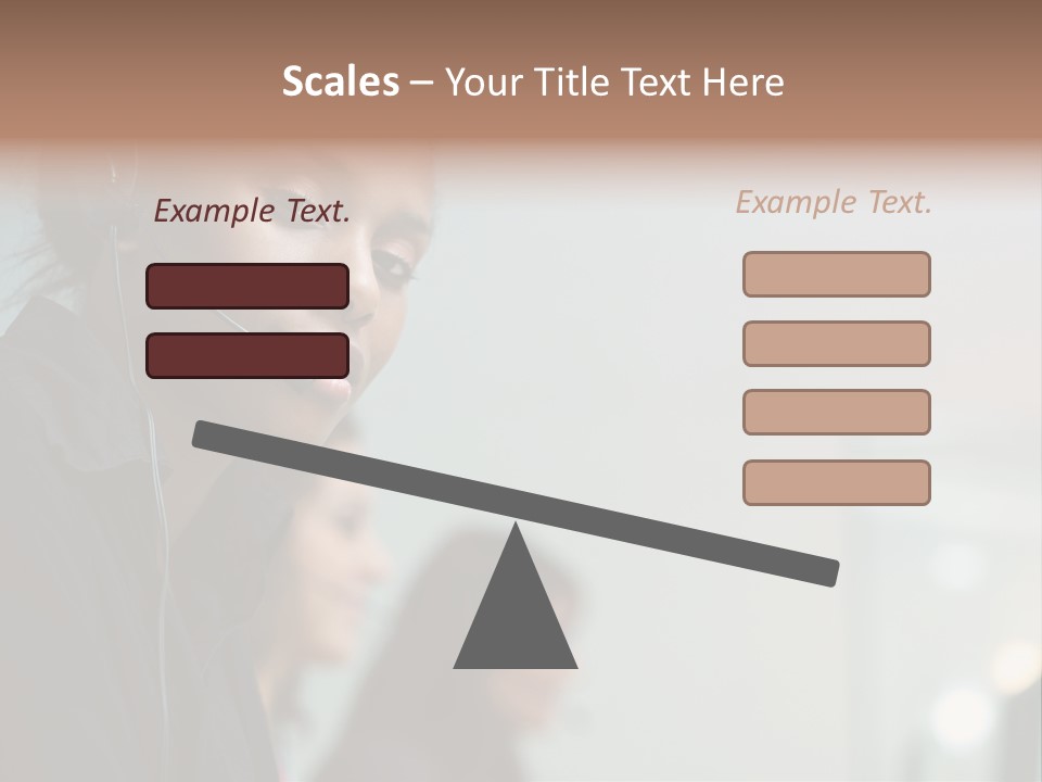 A Woman With A Headset On Is Looking At The Camera PowerPoint Template