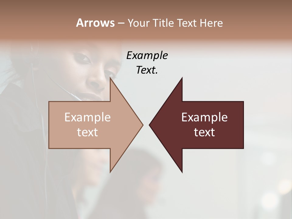 A Woman With A Headset On Is Looking At The Camera PowerPoint Template