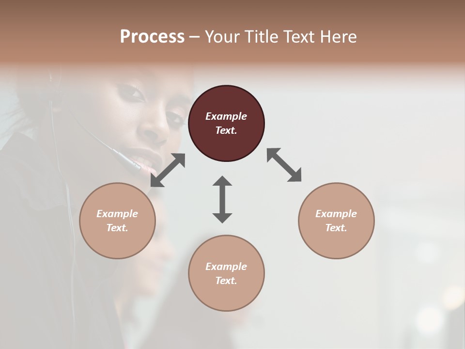 A Woman With A Headset On Is Looking At The Camera PowerPoint Template