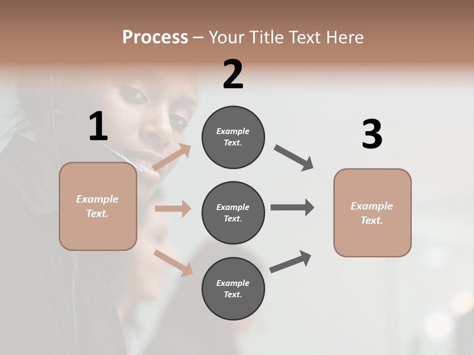 A Woman With A Headset On Is Looking At The Camera PowerPoint Template