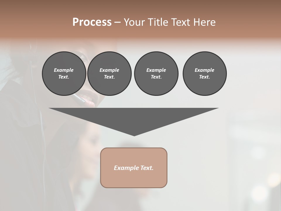 A Woman With A Headset On Is Looking At The Camera PowerPoint Template