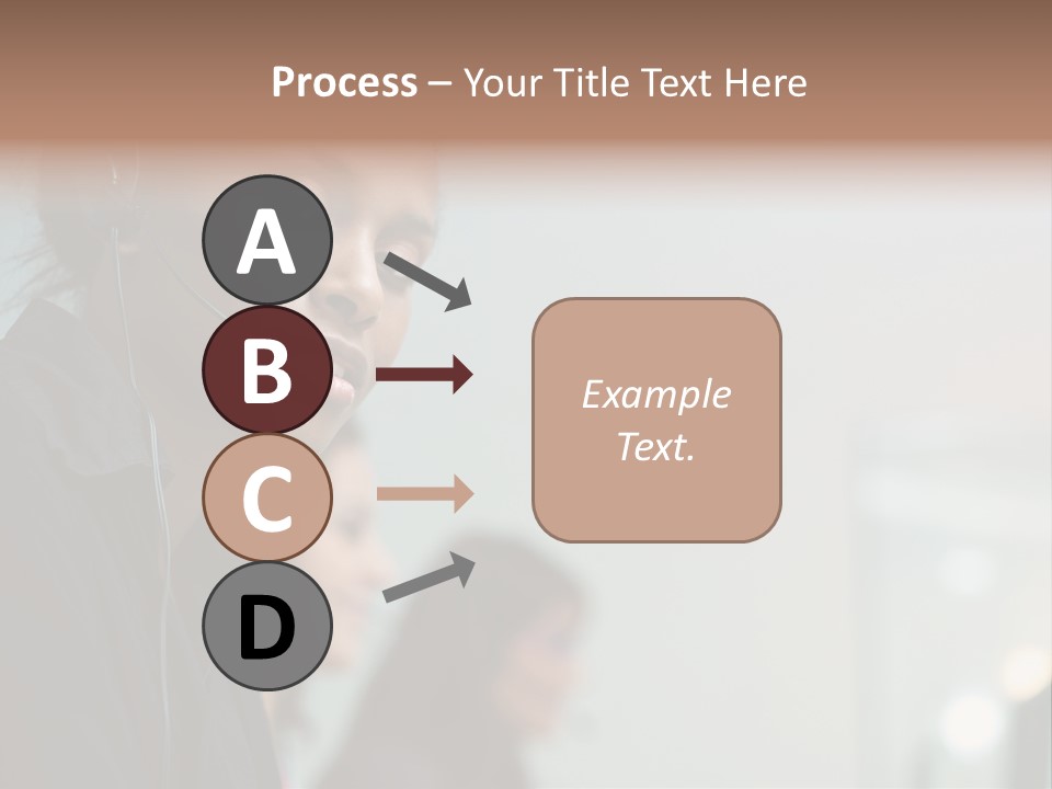 A Woman With A Headset On Is Looking At The Camera PowerPoint Template