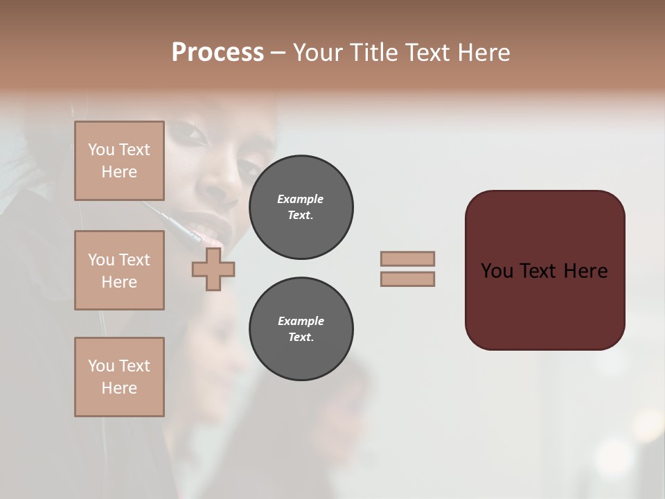 A Woman With A Headset On Is Looking At The Camera PowerPoint Template