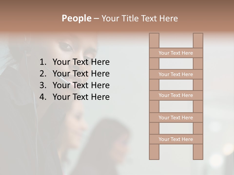 A Woman With A Headset On Is Looking At The Camera PowerPoint Template