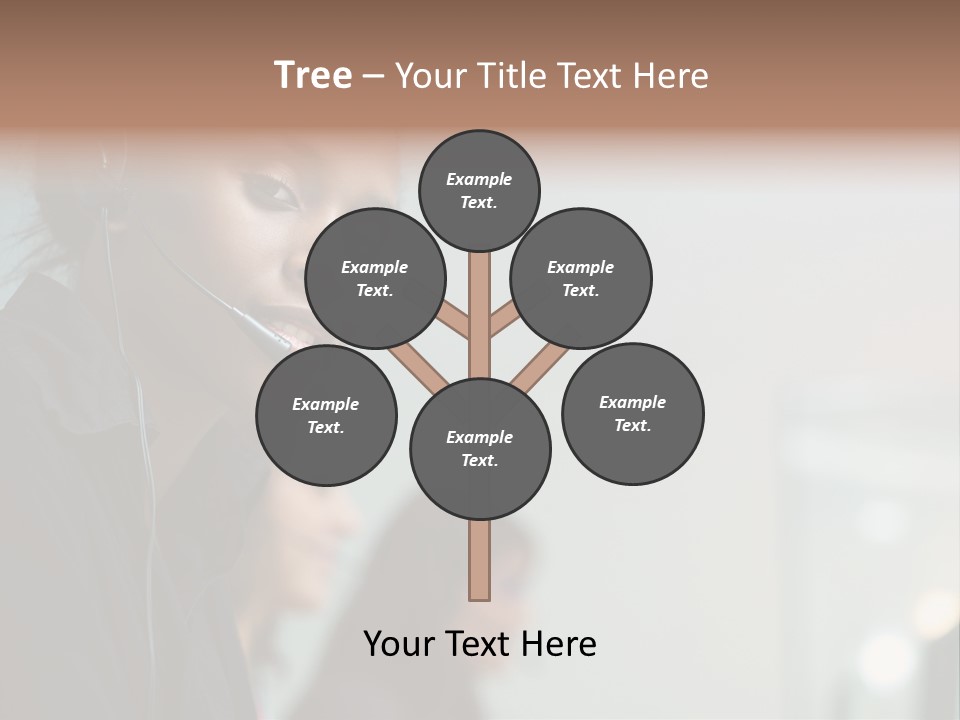 A Woman With A Headset On Is Looking At The Camera PowerPoint Template