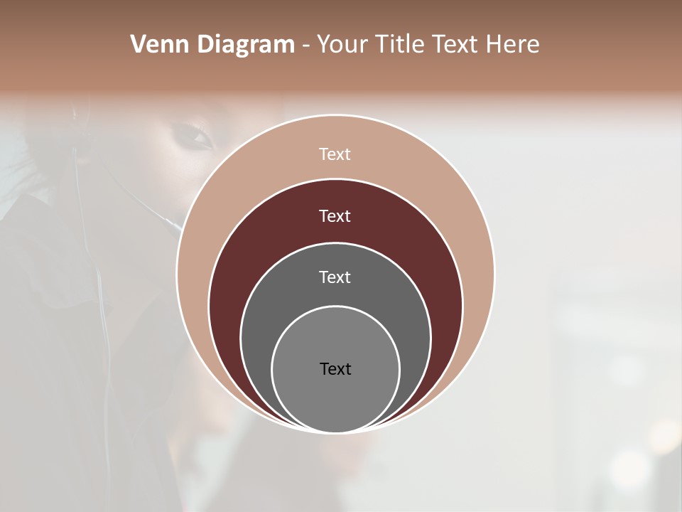 A Woman With A Headset On Is Looking At The Camera PowerPoint Template