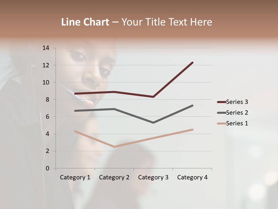 A Woman With A Headset On Is Looking At The Camera PowerPoint Template
