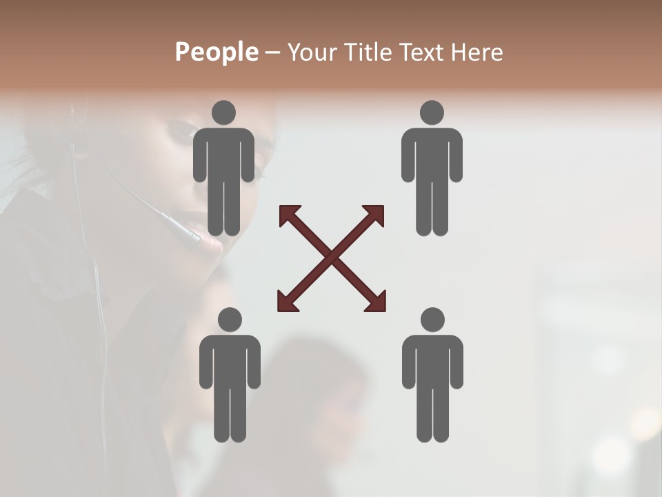 A Woman With A Headset On Is Looking At The Camera PowerPoint Template