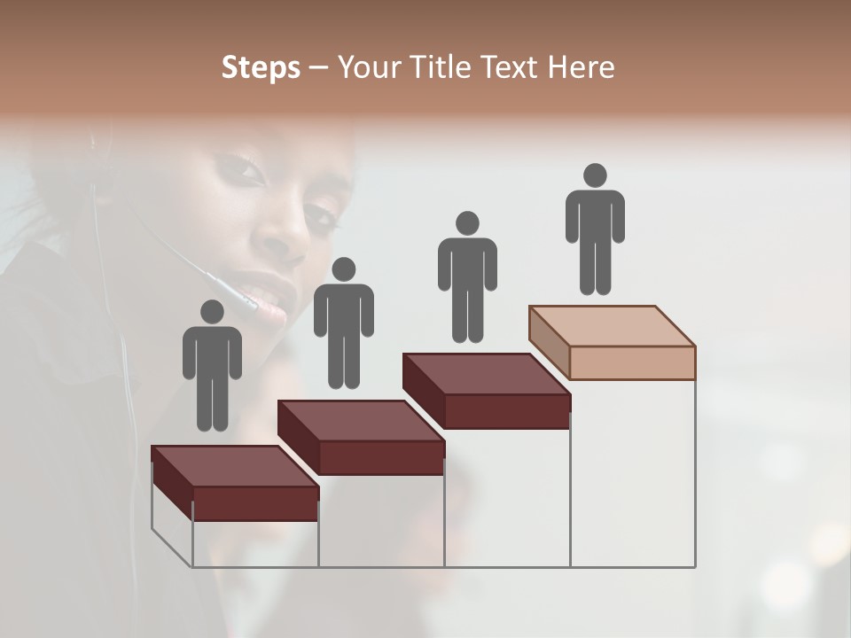 A Woman With A Headset On Is Looking At The Camera PowerPoint Template