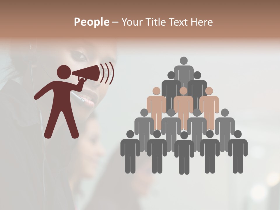 A Woman With A Headset On Is Looking At The Camera PowerPoint Template