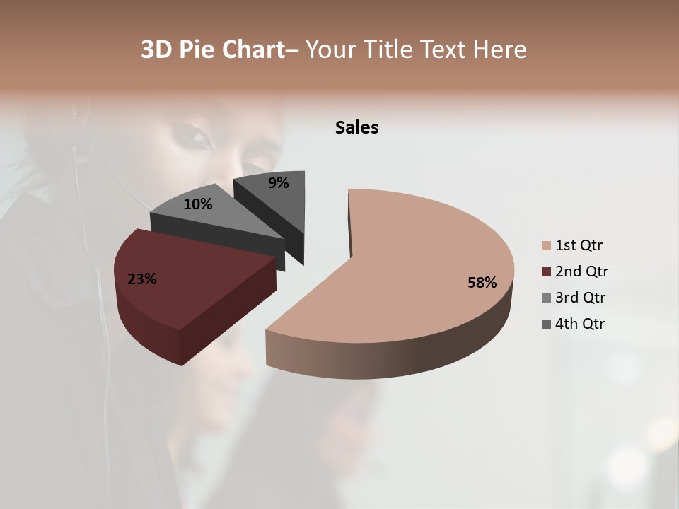 A Woman With A Headset On Is Looking At The Camera PowerPoint Template