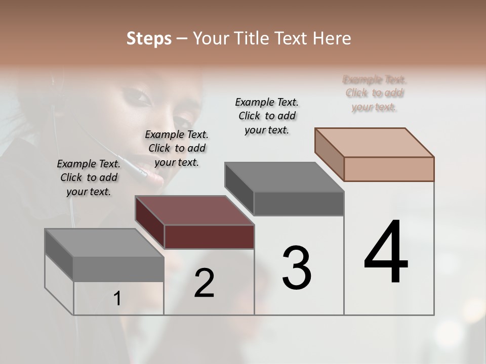 A Woman With A Headset On Is Looking At The Camera PowerPoint Template