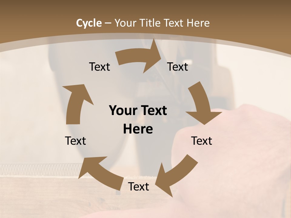 A Person Using A Circular Saw To Cut A Piece Of Wood PowerPoint Template