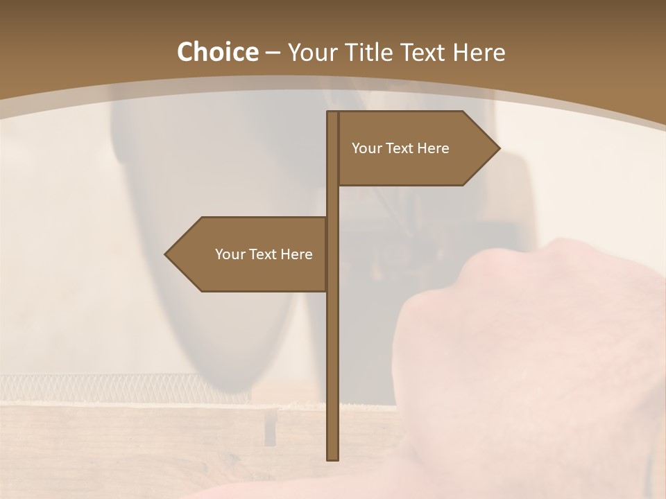 A Person Using A Circular Saw To Cut A Piece Of Wood PowerPoint Template