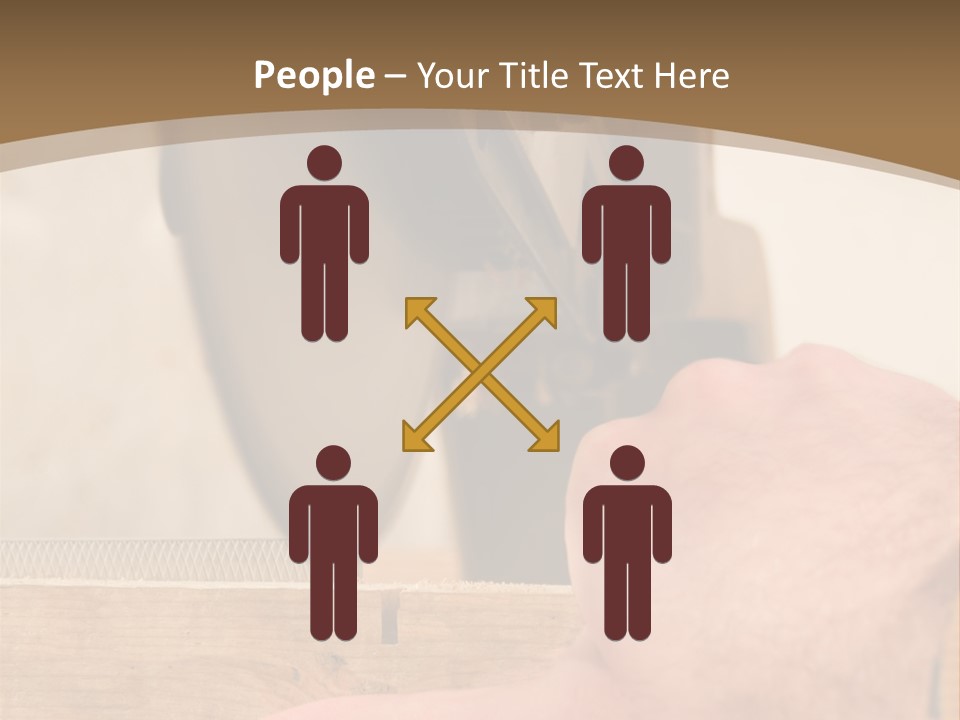 A Person Using A Circular Saw To Cut A Piece Of Wood PowerPoint Template