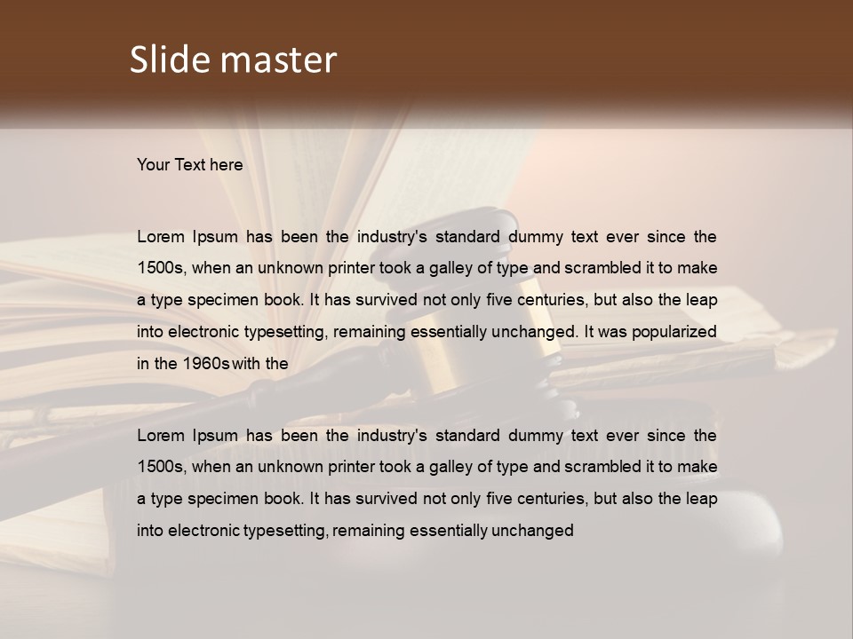 A Judge's Gaven Sitting On Top Of A Book PowerPoint Template