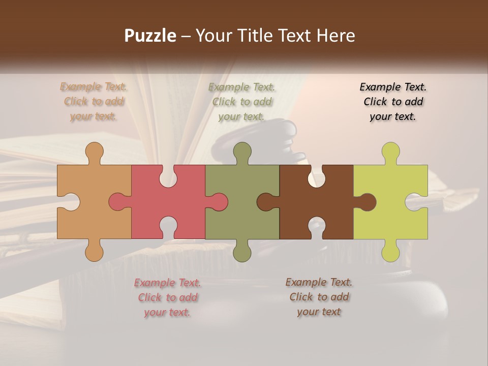 A Judge's Gaven Sitting On Top Of A Book PowerPoint Template