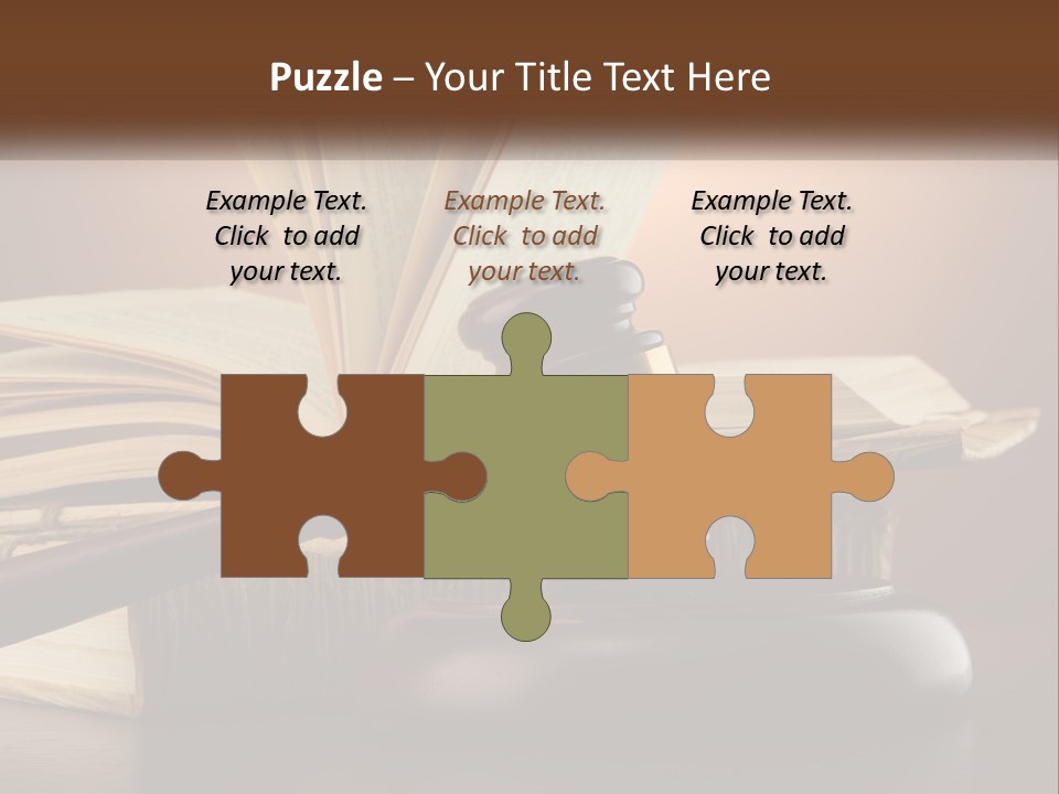 A Judge's Gaven Sitting On Top Of A Book PowerPoint Template